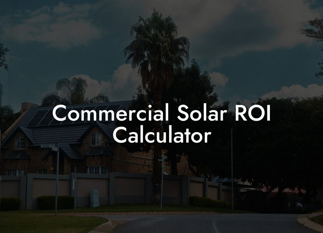 Commercial Solar ROI Calculator