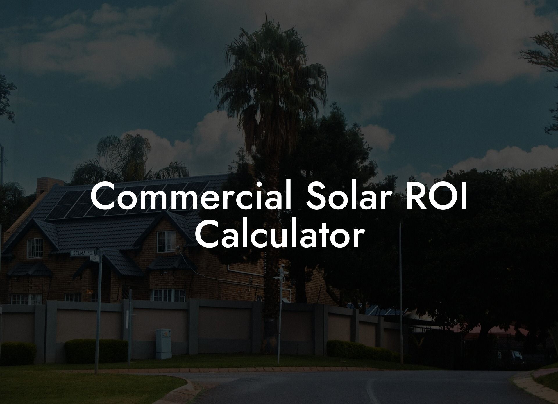 Commercial Solar ROI Calculator